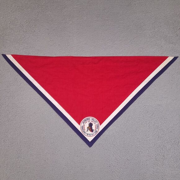 Vintage Boy Scouts America Bandana 1957 Red Neckerchief Jamboree Valley‎ Forge - Picture 1 of 13